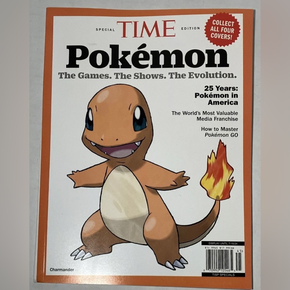 TIME MAGAZINE CHARMANDER 25 YEARS OF POKEMON IN AMERICA SPECIAL EDITION 2024